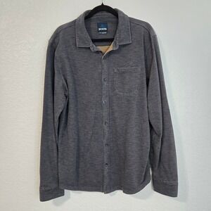 PrAna Mens Long Sleeve Button Up Shirt Top Charcoal Heather X Large